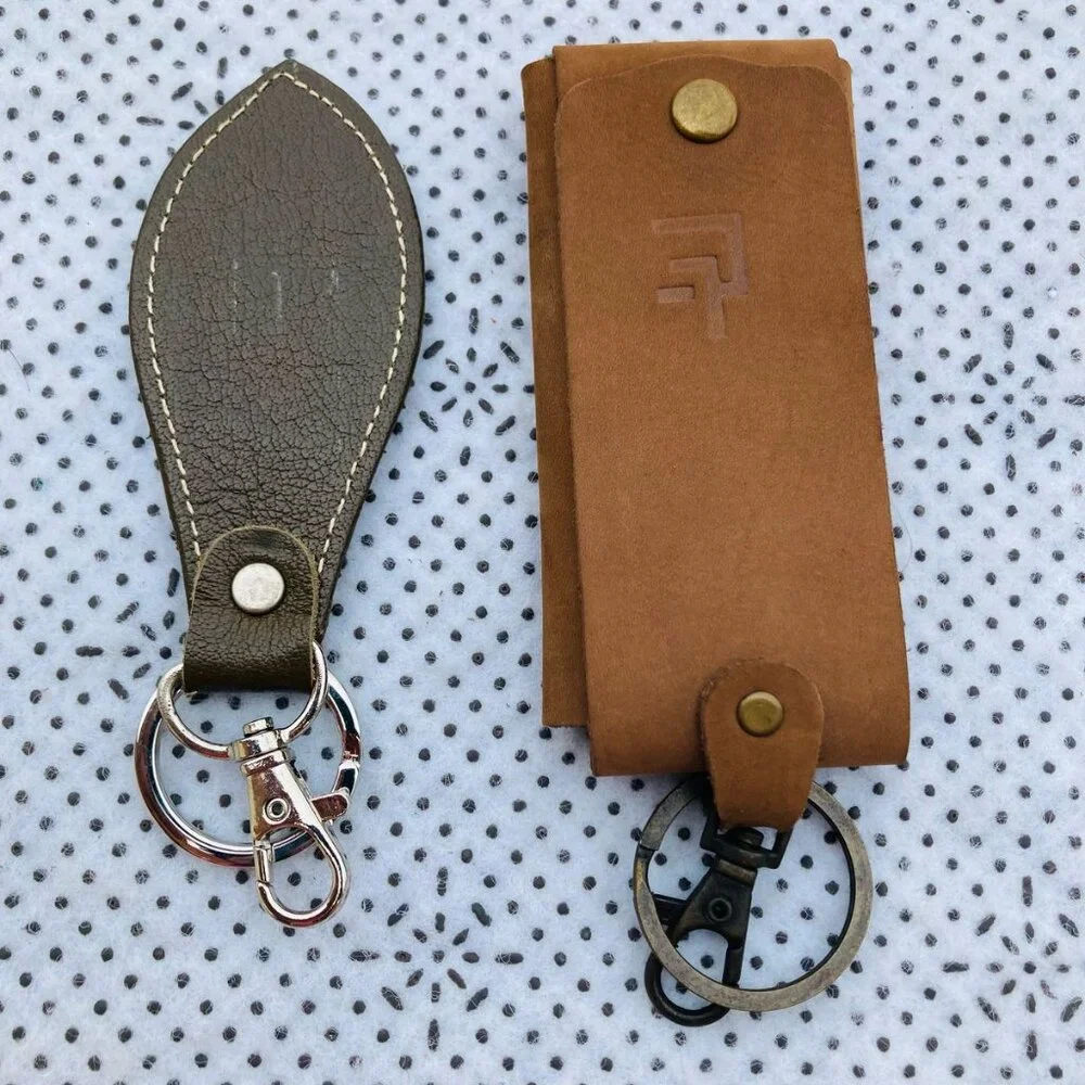 2 Leather Handmade Keys Holder Key Chain Genuine Leather Keychain New